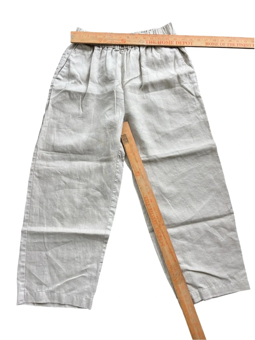 Quince 100% European Linen Pants Flax Beige Small Quiet Luxury Neutral Pull on